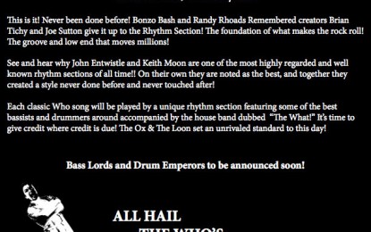 TΗΕ OΧ & TΗΕ LΟΟΝ (W.A.S.P., SLAYER, MEGADETH members) – Α night of rhythmic lunacy in honor of legends John Entwistle and Keith Moon of ‘THE WHO’