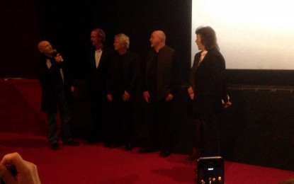 GENESIS – Phil Collins, Peter Gabriel, Tony Banks, Steve Hackett & Mike Rutherford μαζί στο The Haymarket Cinema του Λονδίνου στην παγκόσμια πρεμιέρα του documentary ‘Sum of the Parts/Together and Apart’