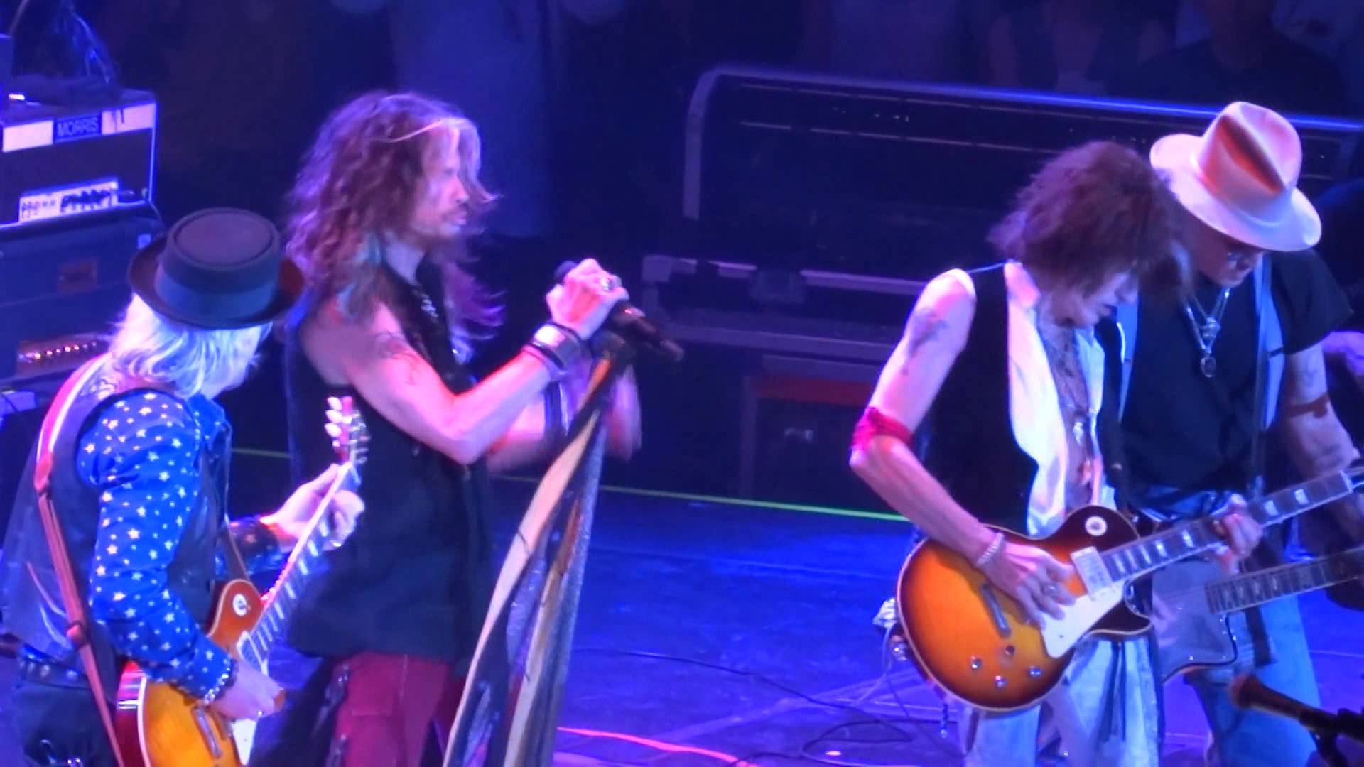 AEROSMITH & JOHNNY DEPP – Joins on stage in Los Angeles (VIDEO)