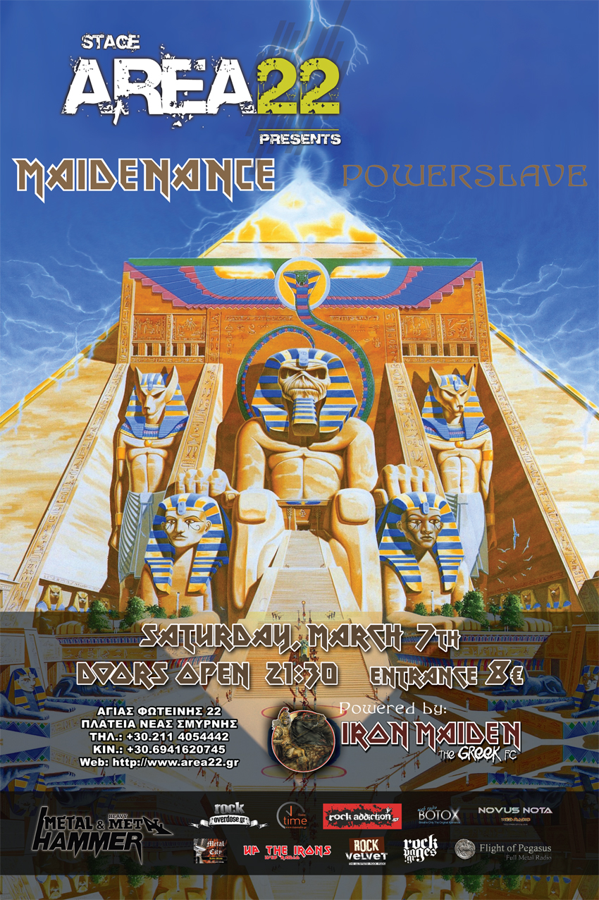 LIVE: 7/3/2015 – MAIDENANCE (IRON MAIDEN TRIBUTE) @ Area 22 Stage, Athens, Greece