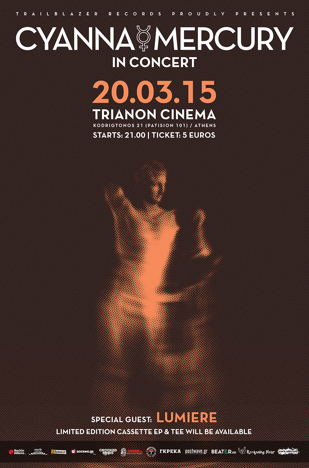 LIVE: 20/3/2015 – CYANNA MERCURY, LUMIERE @ Trianon Cinema, Athens, Greece