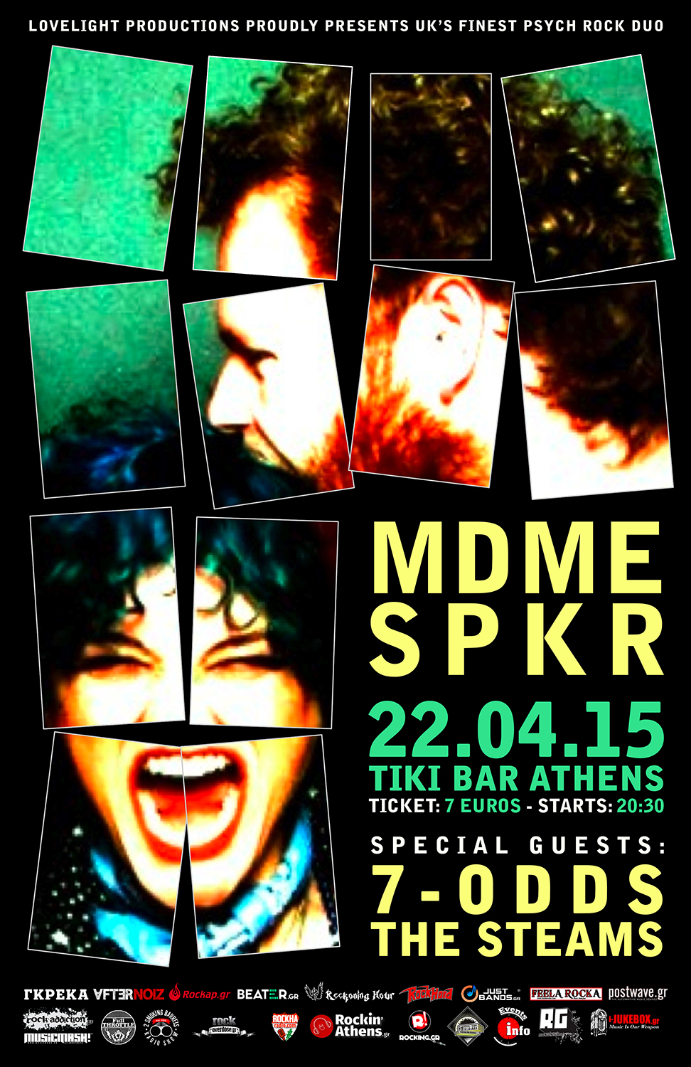 LIVE: 22/04/2015 – MDME SPKR, 7-odds, The Steams @ Tiki Bar, Athens, Greece