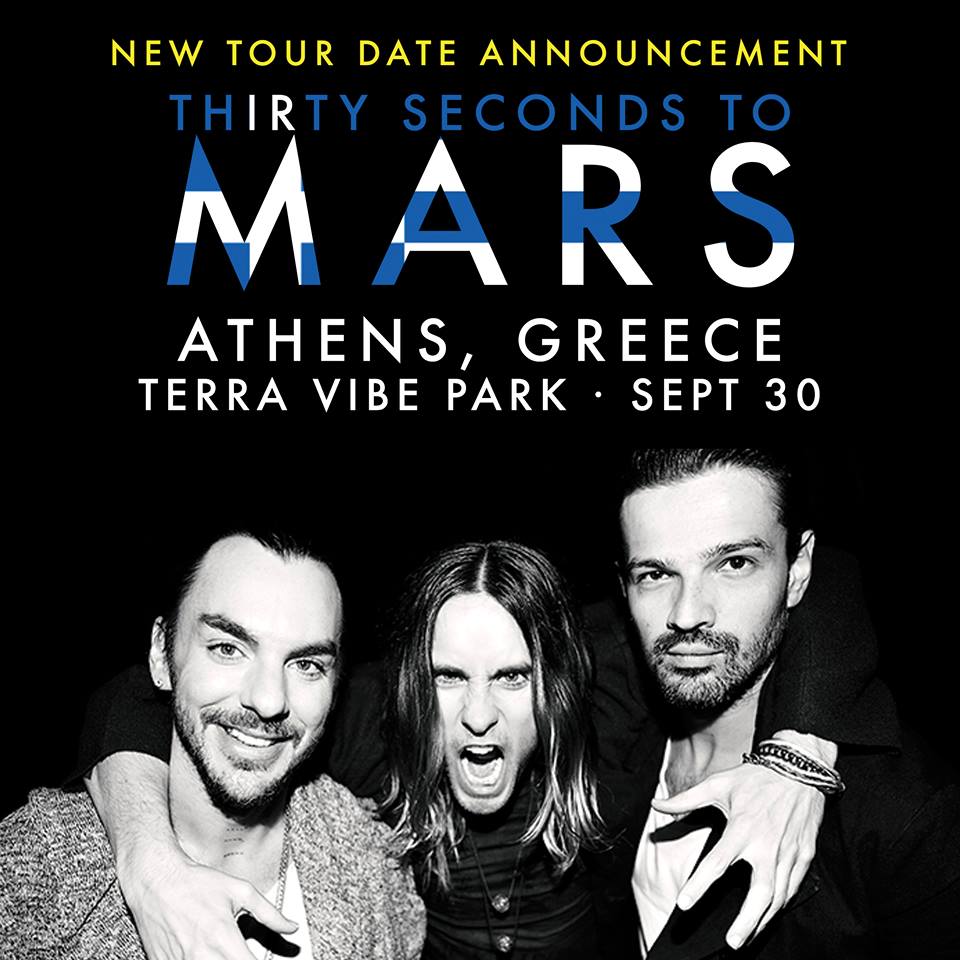 THIRTY SECONDS TO MARS – Έρχονται ξανά στην Ελλάδα στις 30 Σεπτεμβρίου στο Terra Vibe Park!