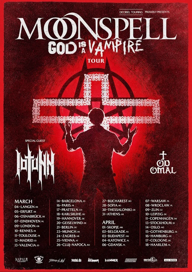 Οι MOONSPELL ανακοίνωσαν την ευρωπαϊκή περιοδεία ”God Is A Vampire” για τον Μάρτιο/Απρίλιο του 2027